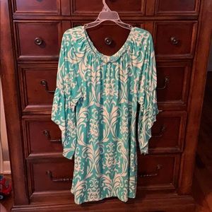 The Hanger blue and white printed dress